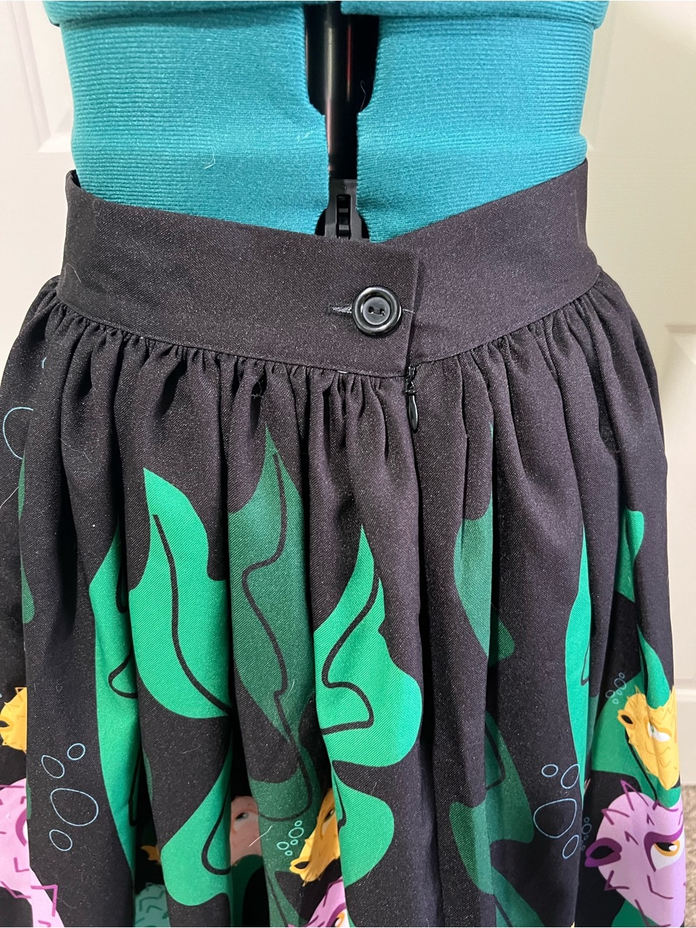 Black Skirt with Colorful Puffer Fish Print - Women's Skirt - Picture 5 of 10